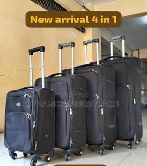 4-Piece Premium Soft-Shell Suitcase Set - thumbnail 2