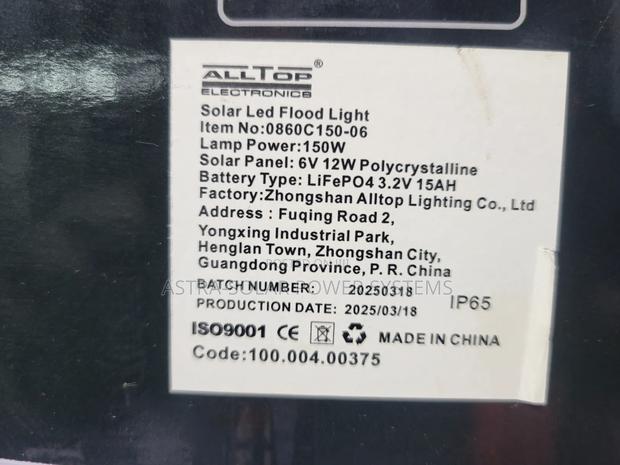 Alltop 150w Solar Floodlight With Motion Sensor - thumbnail 3