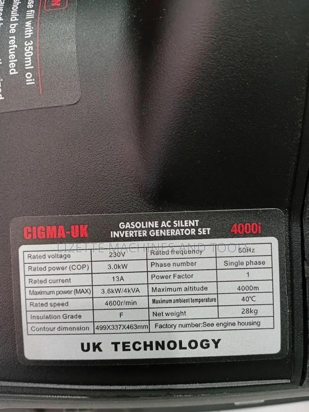4kva, 3.6kw Cigma Uk Silent Inverter Generator 4000i - thumbnail 5