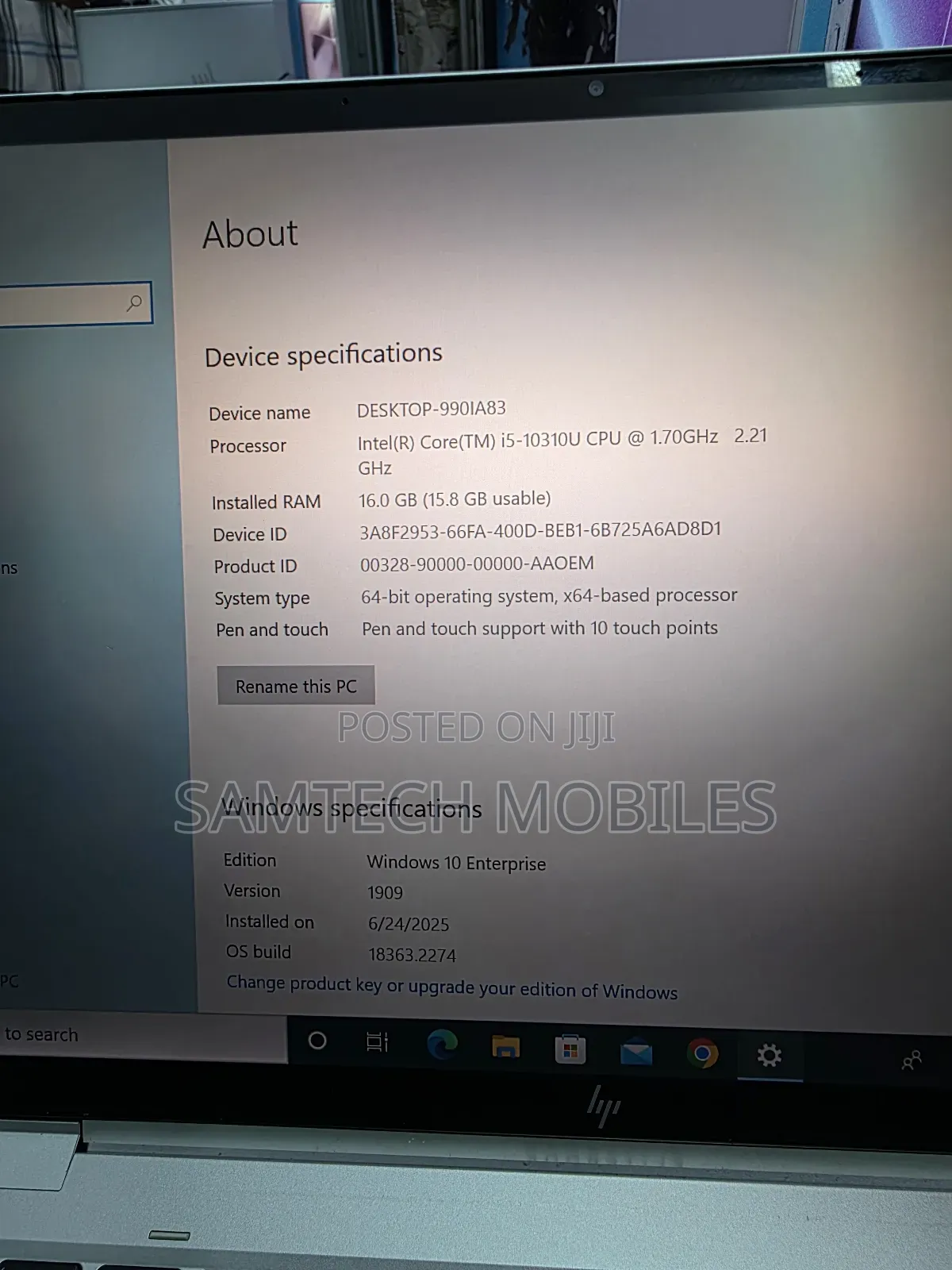 Laptop HP EliteBook x360 1040 G7 16GB Intel Core i5 SSD 256GB
