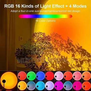 Led RGB 16 Color Projector Night Ambient Light Floor Sunset Lamp Decor