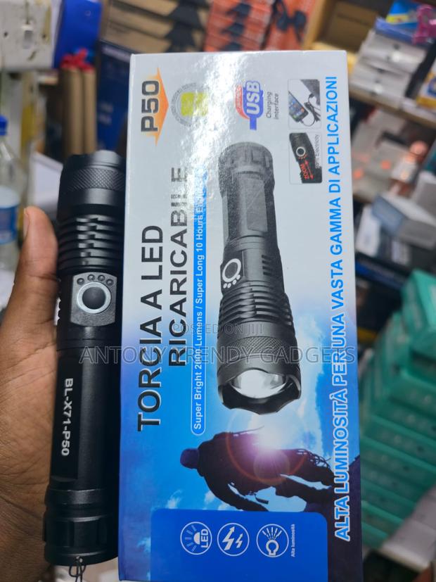 Zoomable Usb-c Rechargeable Security Tactical Led Flashlight - main view