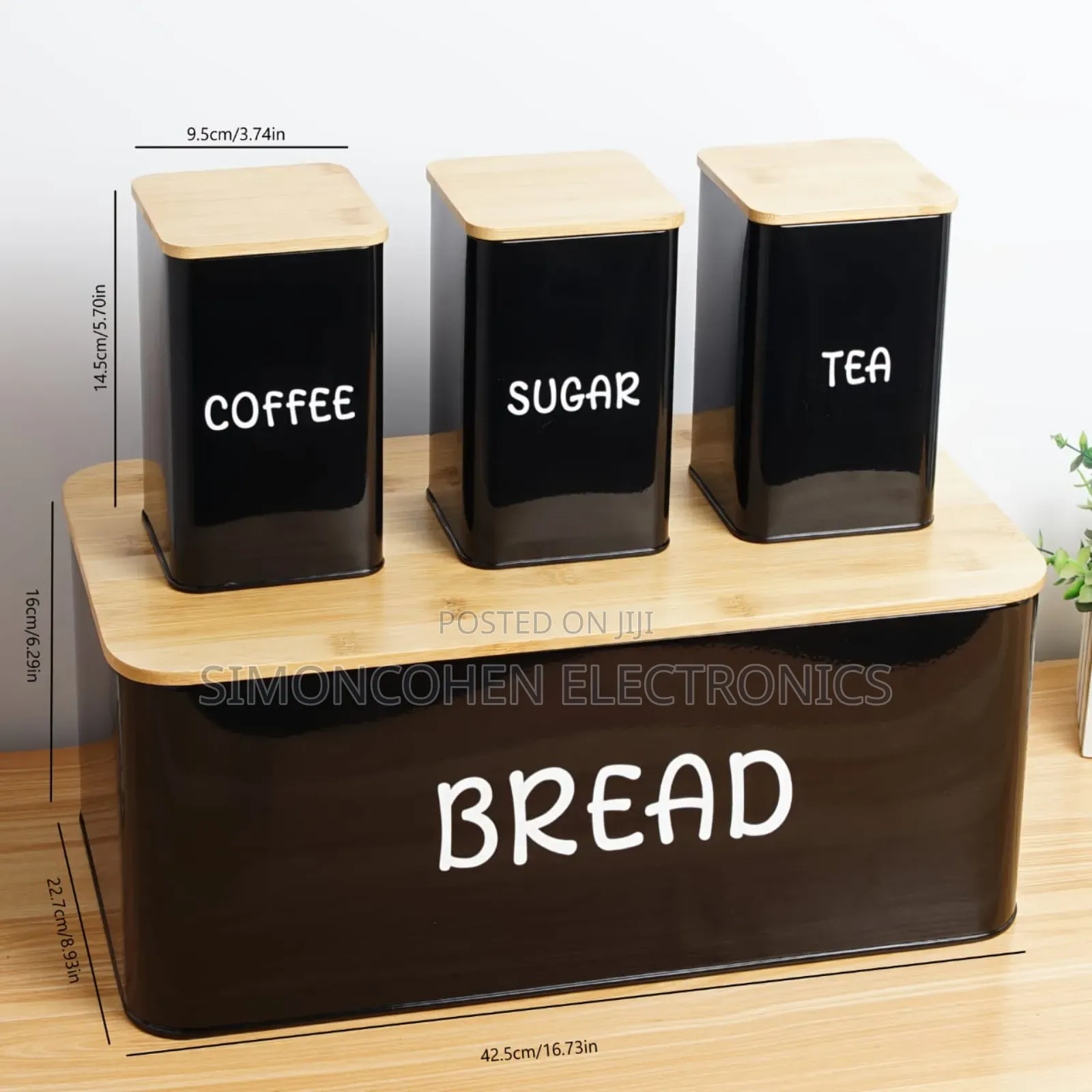 Bread Bin With 3pcs Canister Set