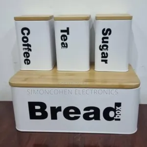 Bread Bin With 3pcs Canister Set