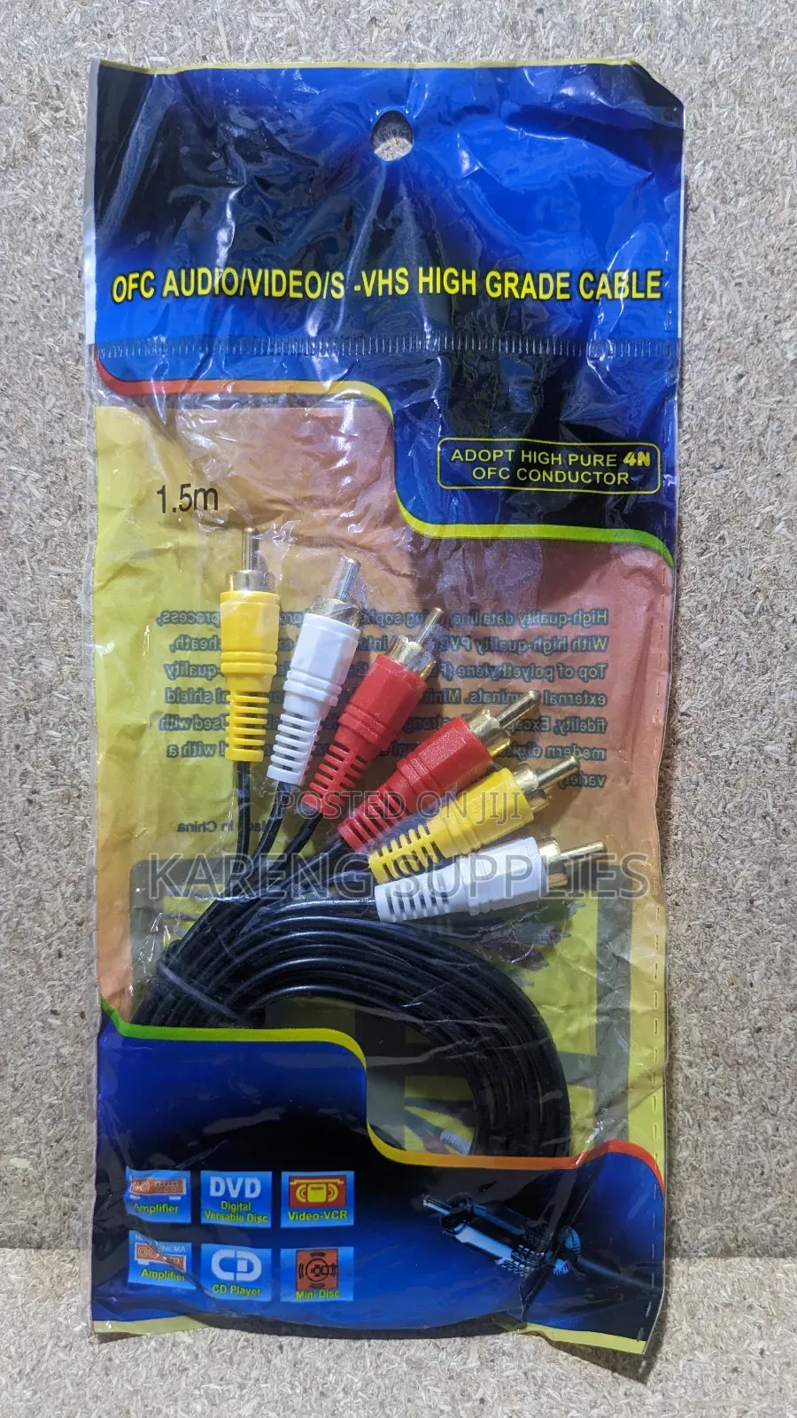Male Rca to Rca 1.5m Cable