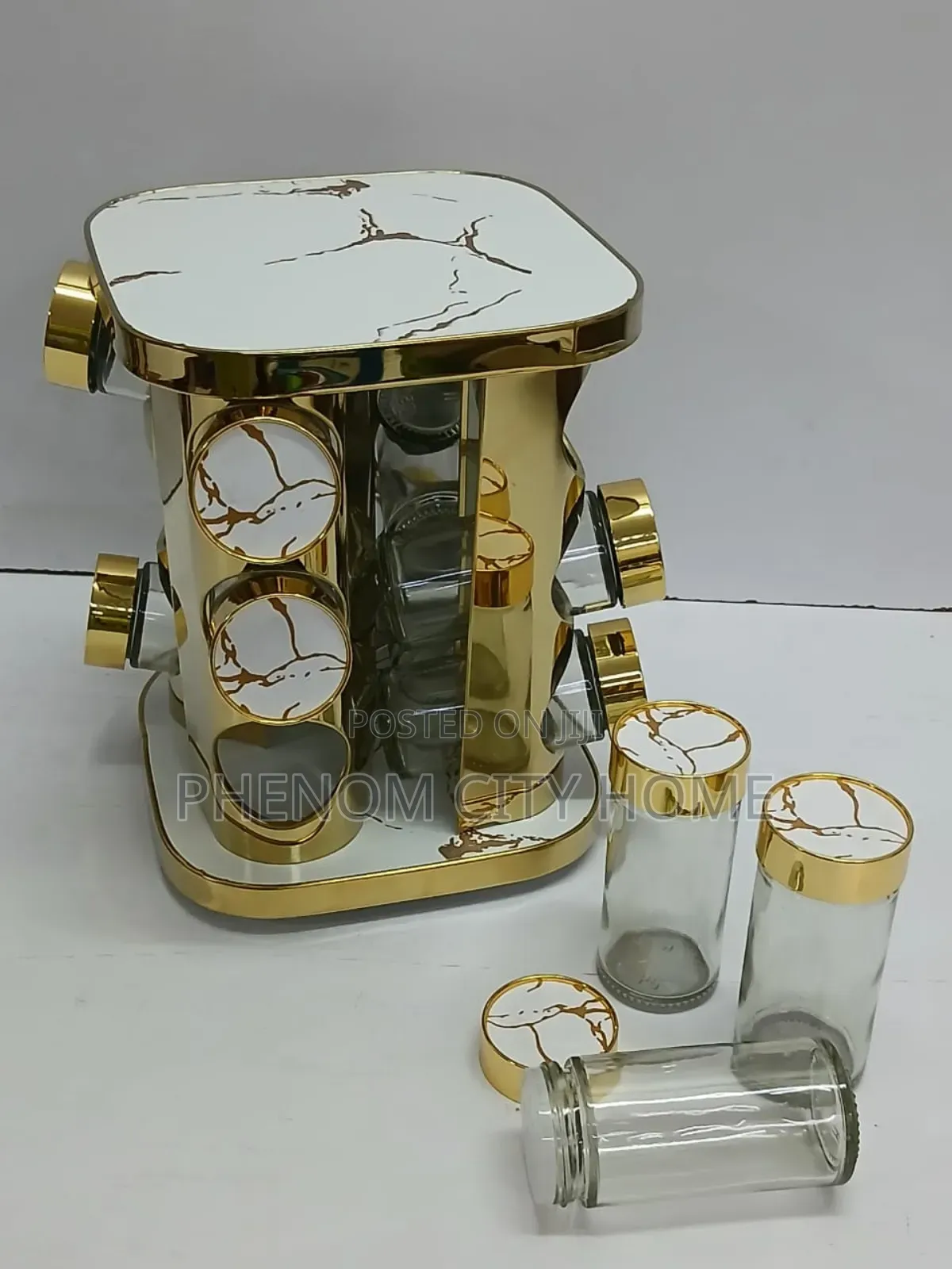 12 in 1 Rotating Marble Spice Rack