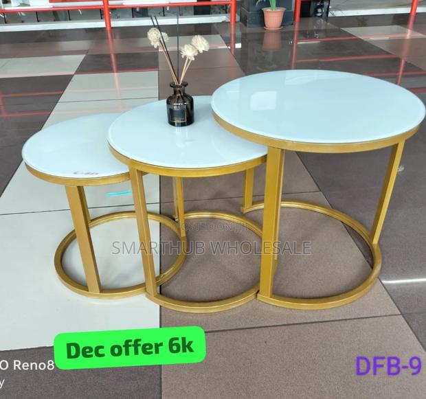 White 3 In 1 Executive Pure Marble Table At 8500 - main view