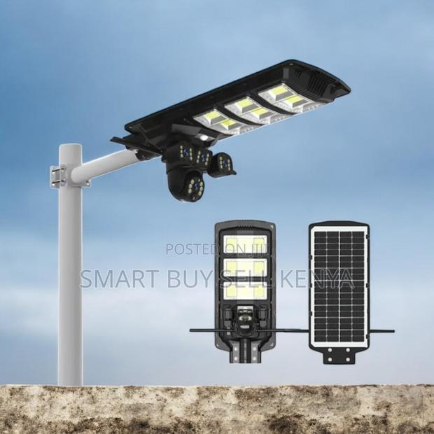 V380 Pro App Ai Human Detection 4g PTZ Camera 450w Solar Street Light