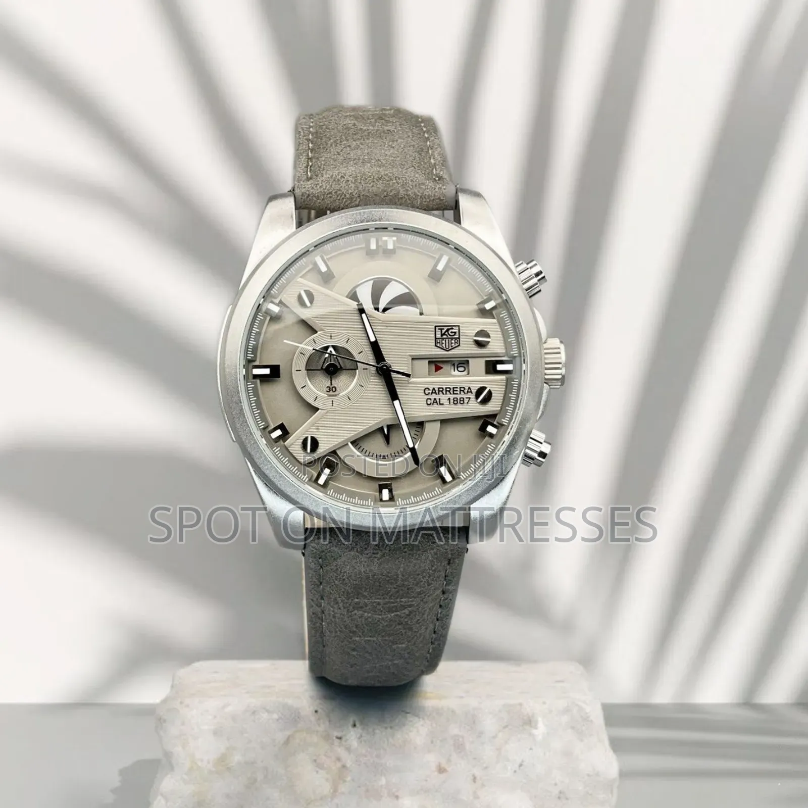 Tag Heuer Cr7 Battery Powered Classic Watch With Genuine Leather Strap