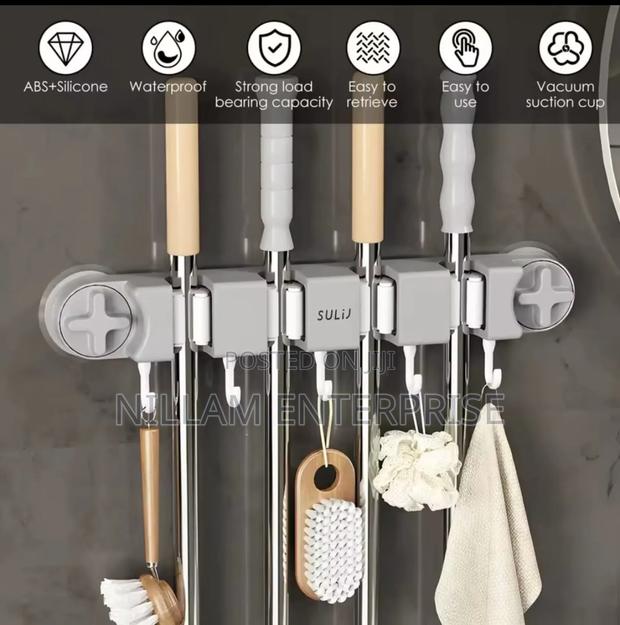 Non Slip Wall Mounted Mop Holder* - thumbnail 3