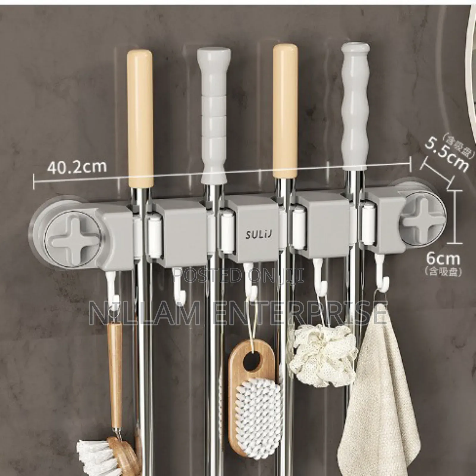 Non Slip Wall Mounted Mop Holder*