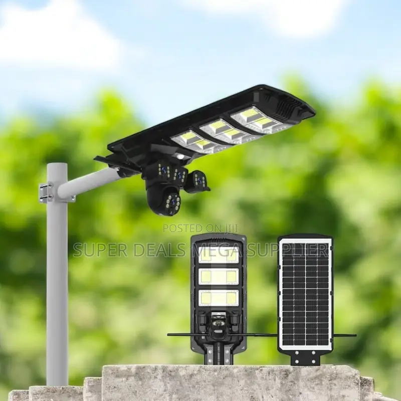 Ai Human Movement Detection 4g PTZ Camera With 450w Solar Street Light