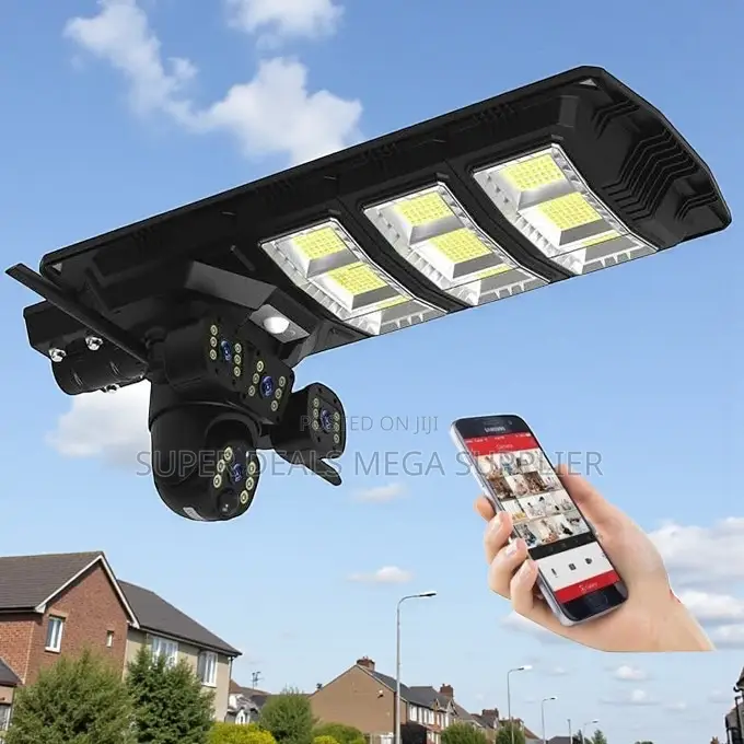 Enhanced Video Quality 4g PTZ Rotating Camera 450w Solar Street Light
