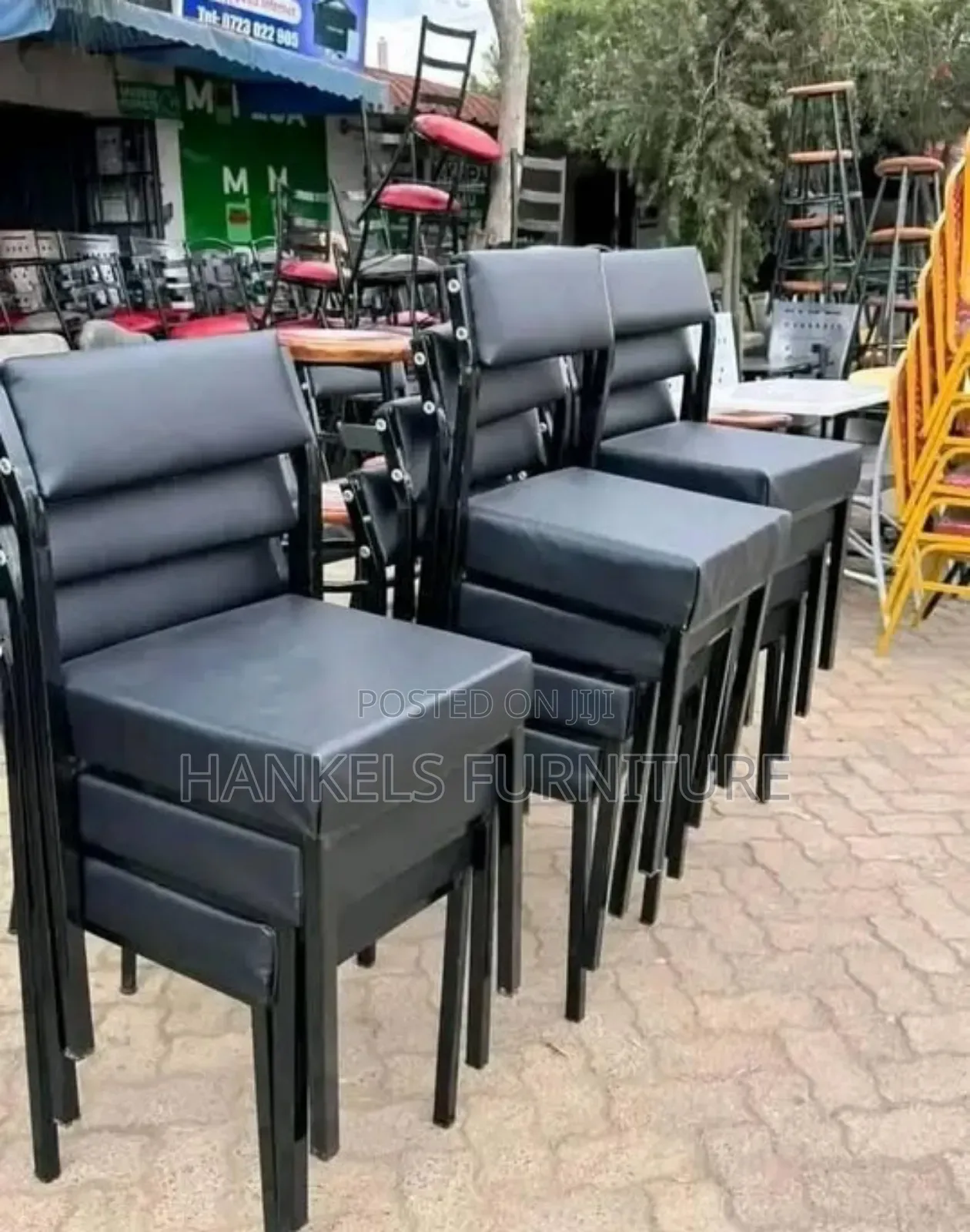 Reception Meeting Chair – Metallic Leather, No Arms