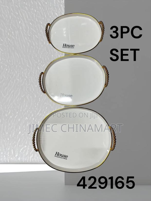 3pcs Round Acrylic Trays Set