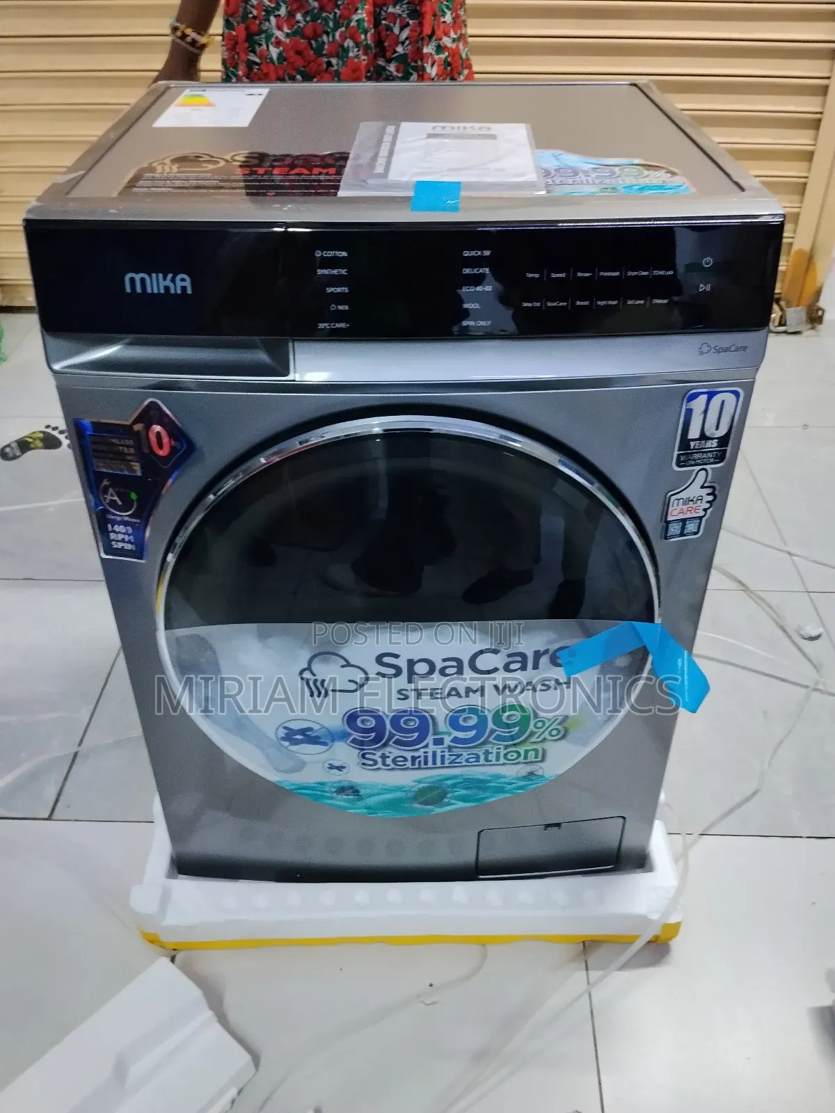 Mika Washing Machine, 10kg, Inverter Motor, Front Load, Dark Silver