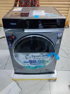 Mika Washing Machine, 10kg, Inverter Motor, Front Load, Dark Silver