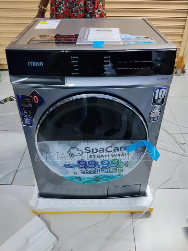 Mika Washing Machine, 10kg, Inverter Motor, Front Load, Dark Silver - thumbnail 2