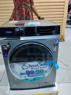 Mika Washing Machine, 10kg, Inverter Motor, Front Load, Dark Silver