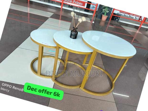 White 3 in 1 Executive Pure Marble Table - main view