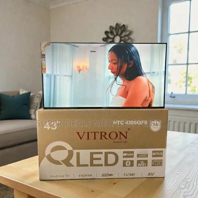 Digital Inbuilt Decoder Vitron 43 Inch Qled Smart Frameless Led Tv