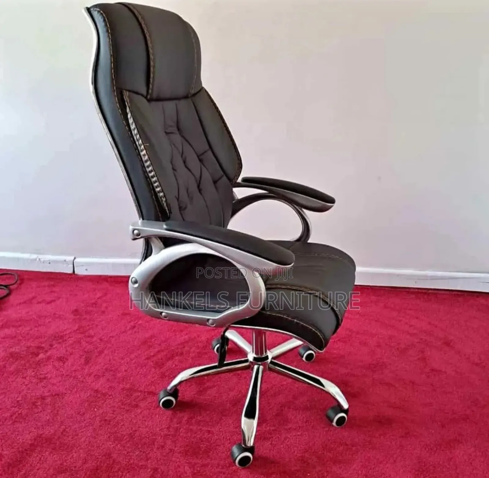 High-back Leather Executive Chair – Reclining Comfort Swivel Base