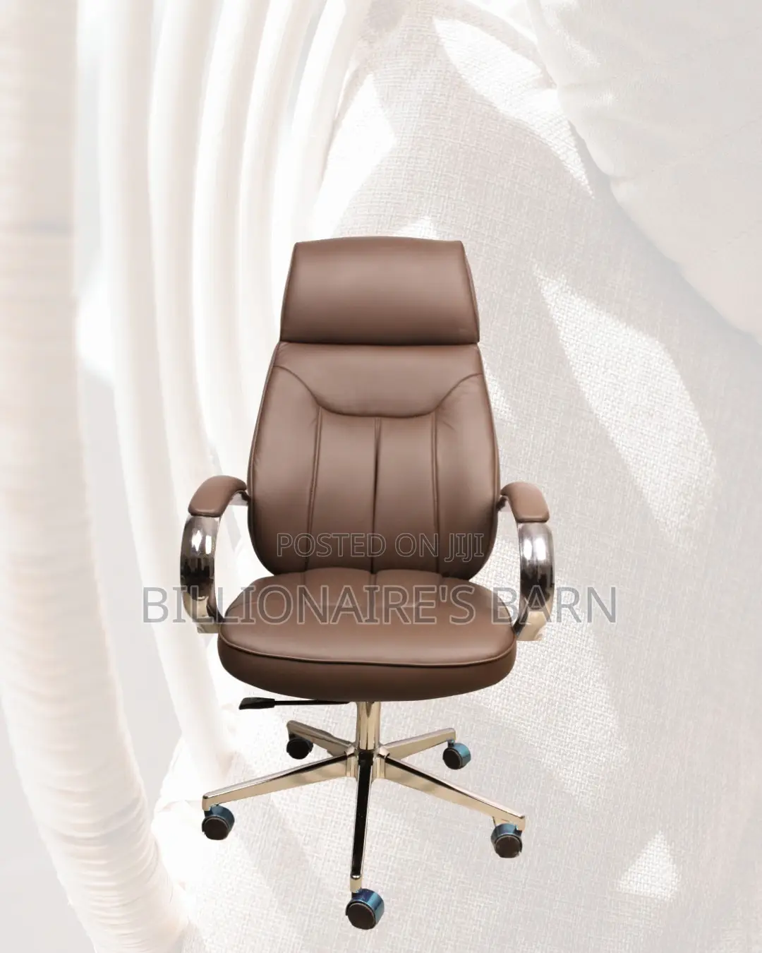Ergonomic — Leather Brown Chair High-Density | Delivery Available