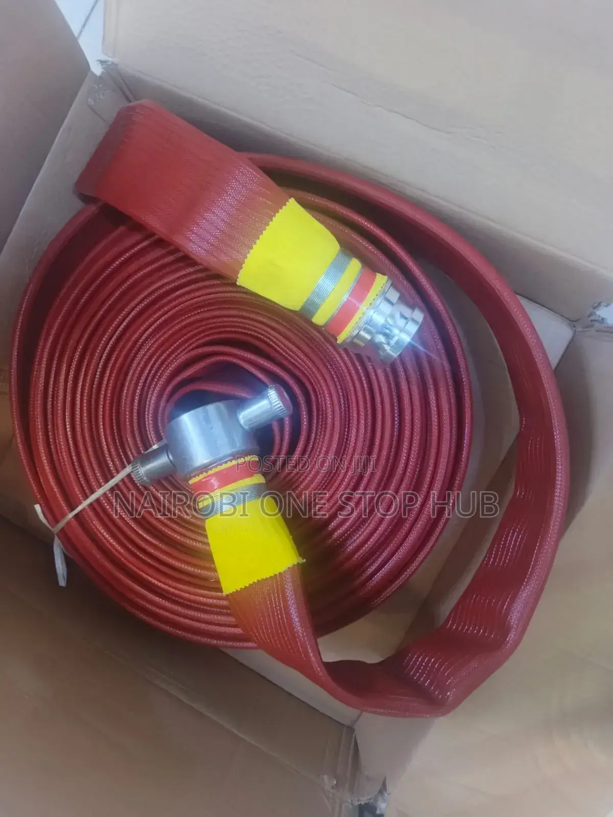 Strong Woven Fire Hose With Metal Nozzles