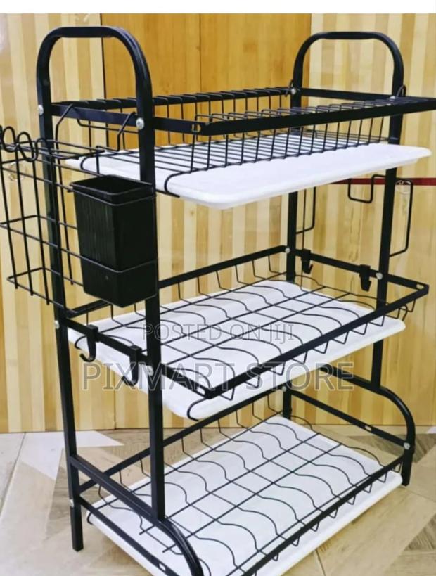Space-Saving 3-Tier Dish Rack for Organized Drying