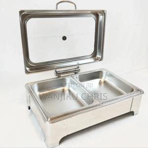 Double Clear Glass Lid Chaffing Dish Single Fold/Chaffing Dishe - thumbnail 2