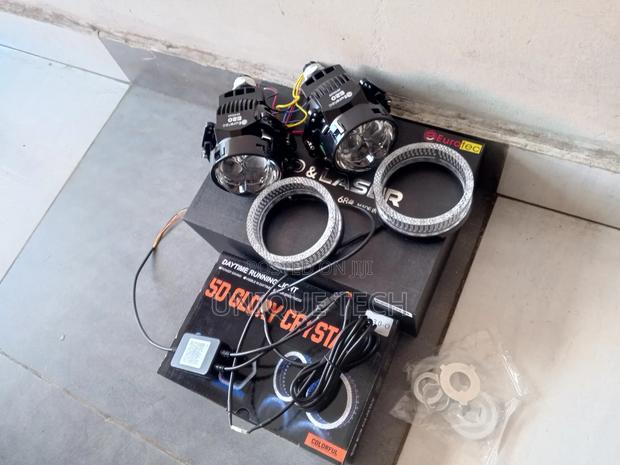 3′′ Bi-led Projector Headlights – 2 Laser + 5d Crystal Rings - main view