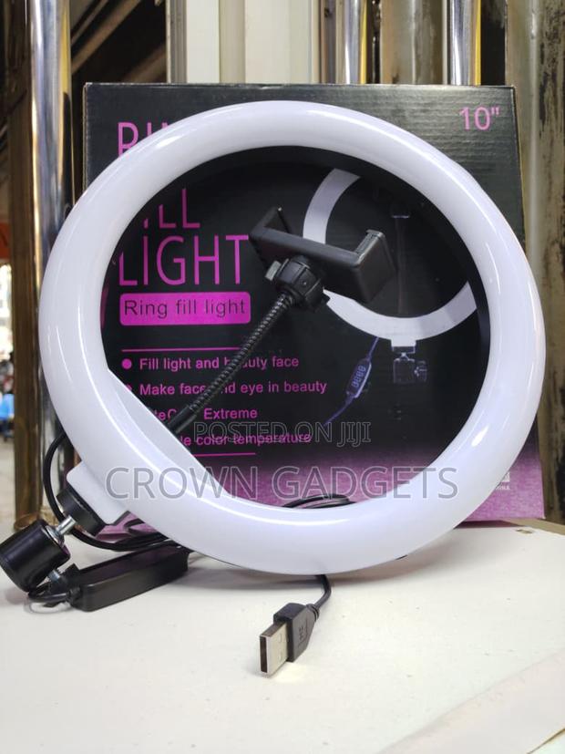 10 Inch Led Ring Light Adjustable Brightness Color Modes - thumbnail 2