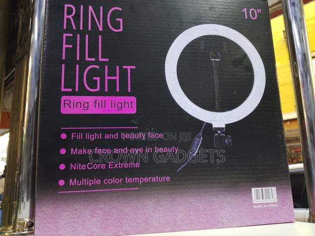 10 Inch Led Ring Light Adjustable Brightness Color Modes - thumbnail 3