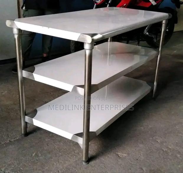 Stainless Customized Double Undershelved Working Tables - main view