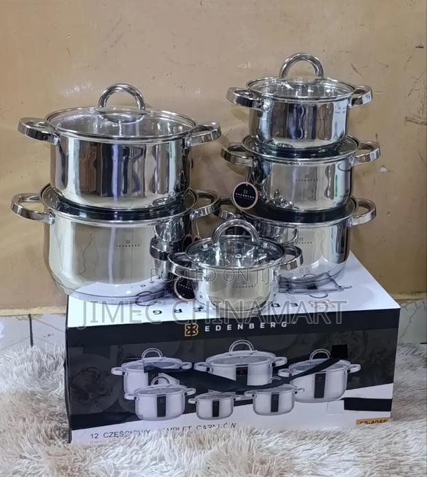 Edenberg Stainless Steel Cookware 12pc Set