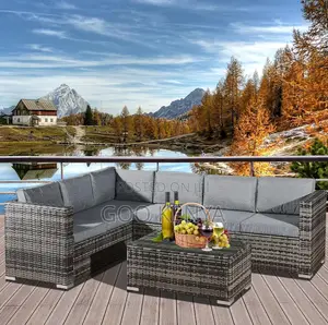 Home Sofa; Outdoor Rattan Set – Coffee Table and Chairs for Garden