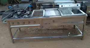 Stainless Combined Cooking Rages(4-Burner+Grill +Grindle- And Doube Fr