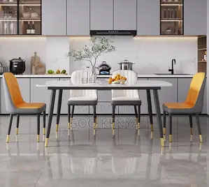 Home Dining Set;4-Seater Modern Rectangular Dining Table and Chair Set