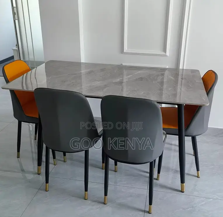 Home Dining Set;4-Seater Modern Rectangular Dining Table and Chair Set