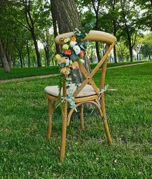 Home Chair;Elegant Solid Wood X-Back Dining Chair With Handmade Rattan
