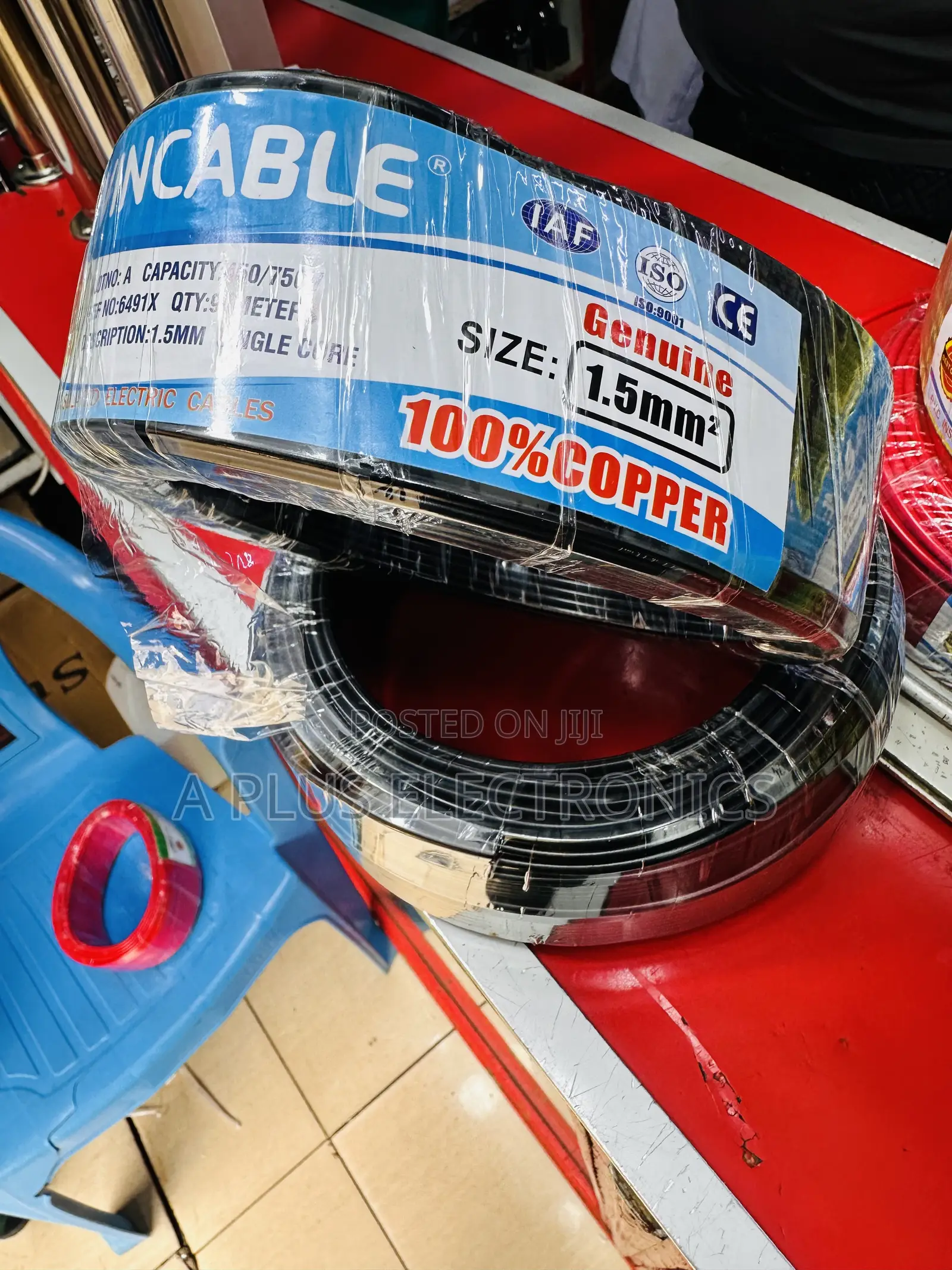 Evincable Black 1.5mm Single Core Wire (90 Meters)