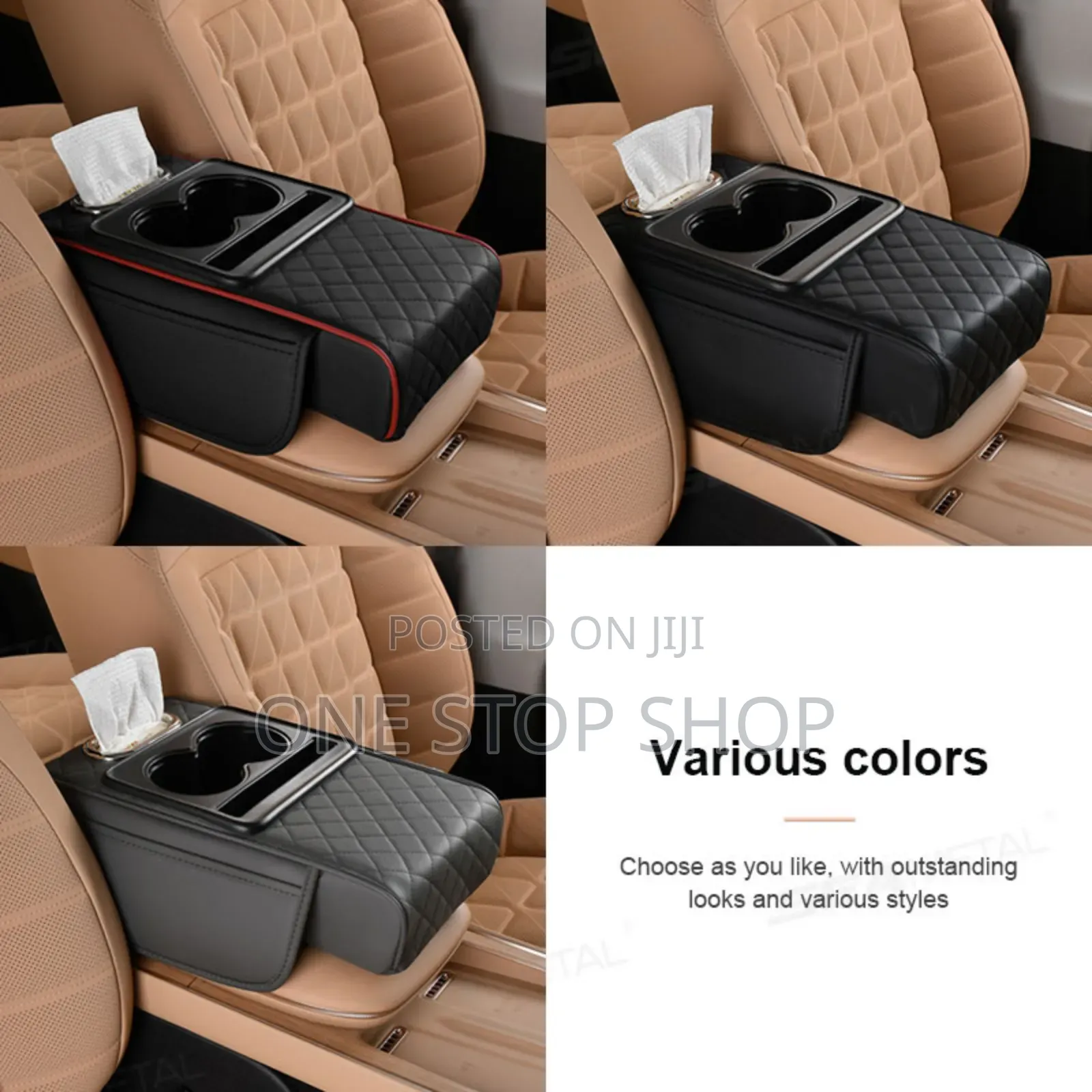 Universal Car Armrest Cover Multiple Compartments