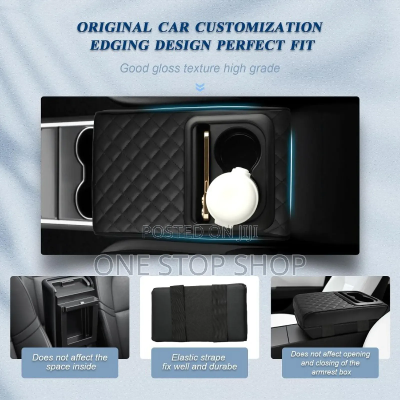 Car Armrest Cushion 5in1 Center Armrest With Storage Bags Cup Holder
