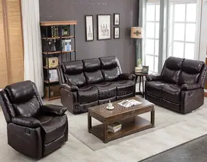 Home Sofa; Leather Loveseat Recliner Sofa Set for Living Room