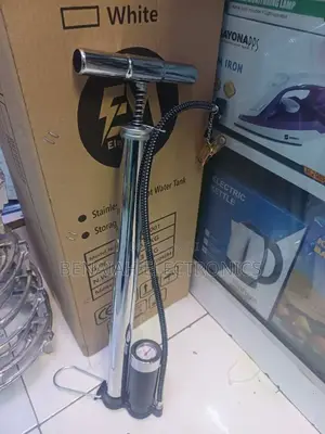 Foot Pump , Stainless With a Meter Gauge