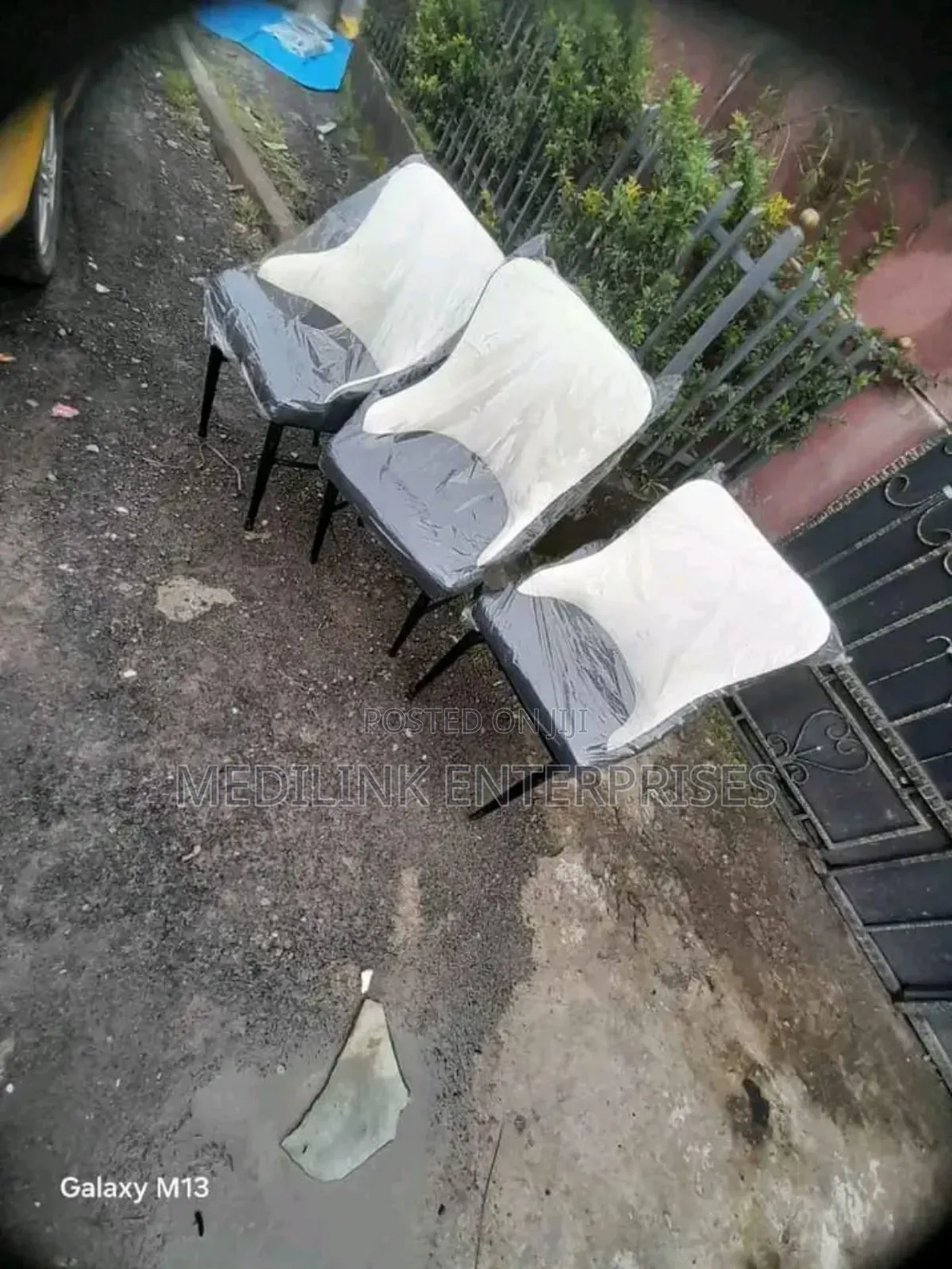 Custom Designed Metallic Upholstered Chairs