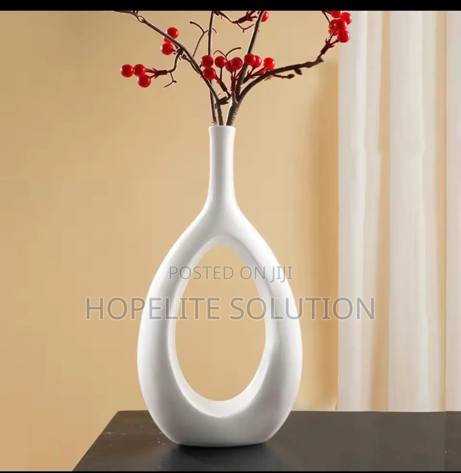 Nordic Doughnut Vase, Long Cork Shape Vase Concrete Ceramic Fire