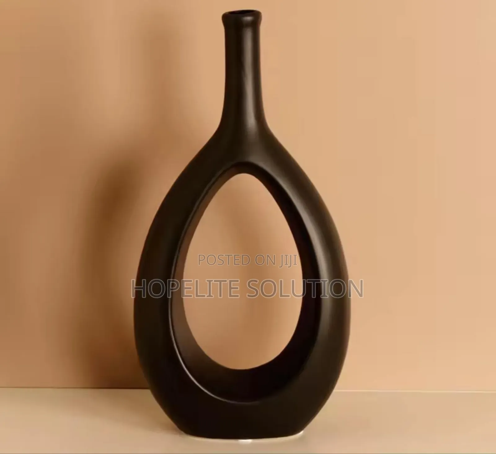 Nordic Doughnut Vase, Long Cork Shape Vase Concrete Ceramic Fire