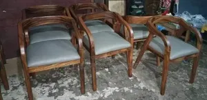 Sudan Teak Crafted Restaurant Chairs