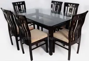 Mahogany Glass Dining Table